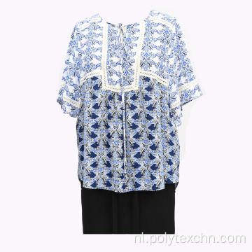 Vrouwelijke pullover patched kanten blouse